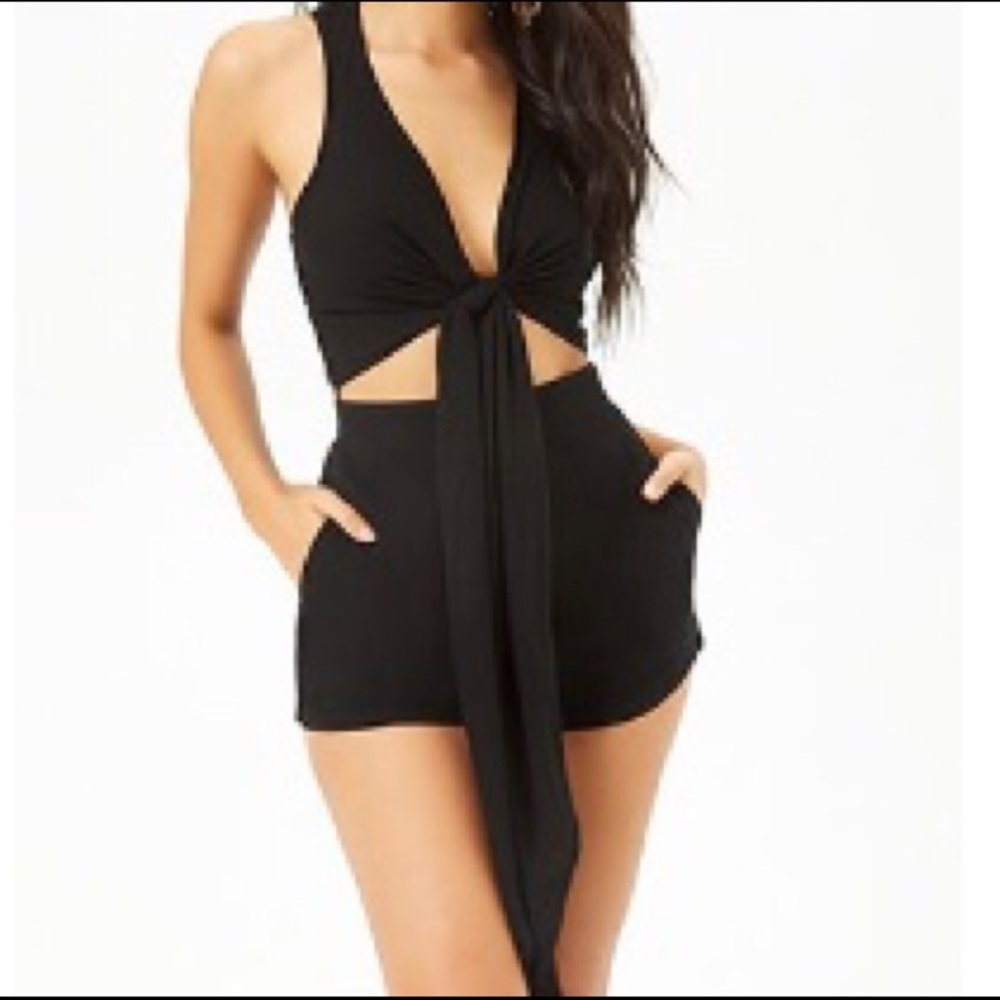 Tie Front crochet romper